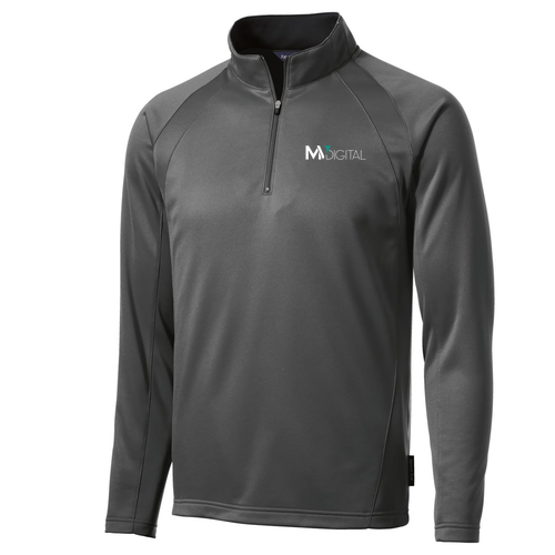 Sport Tek Sportwick Fleece Quarter Zip Pullover -- Dark Smoke / Black