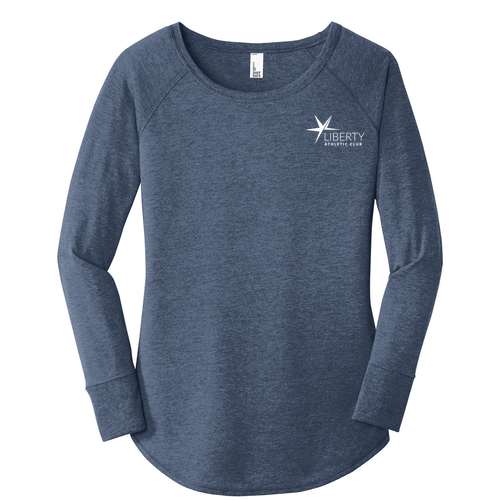 District Made Ladies Perfect Tri Long Sleeve Tunic -- Navy Frost