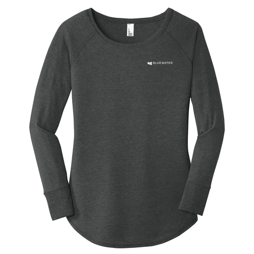 District Made Ladies Perfect Tri Long Sleeve Tunic -- Black Frost