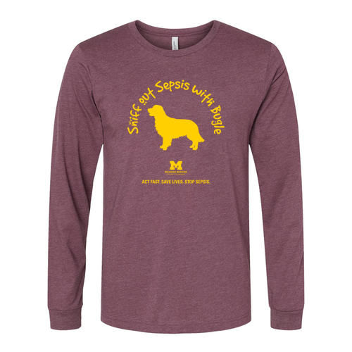 Bella+Canvas Unisex Heather Cvc Long Sleeve Tee- Heathers -- Heather Maroon