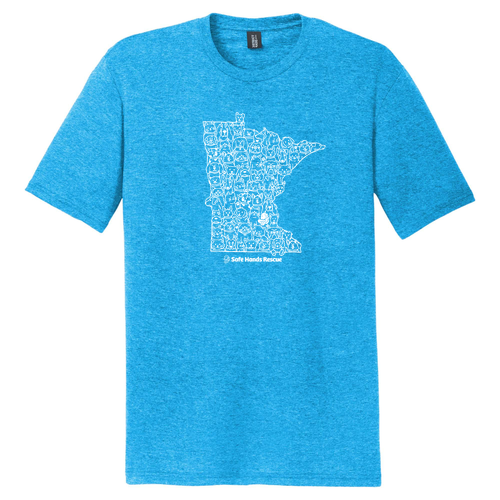 District Made Mens Perfect Tri Crew Tee Turquoise Frost: Novelty Design