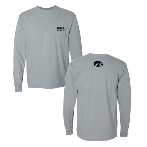 Comfort Colors Adult Long Sleeve Pocket Tee -- Granite
