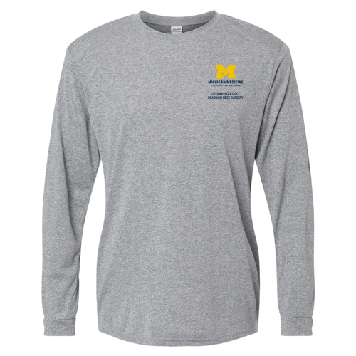 Men/Unisex Paragon Long Islander Performance Long Sleeve Tee -- Heather Gray