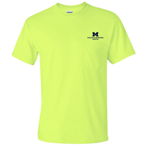 Men/Unisex Gildan Ultra Cotton T-Shirt with Pocket -- Safety Green, $19