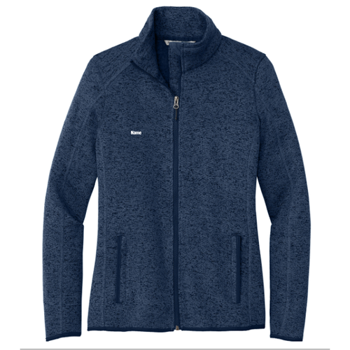 Port Authority Ladies Sweater Fleece Jacket -- River Blue Navy Heather
