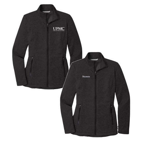 Port Authority Ladies Collective Striated Fleece Jacket -- Deep Black Heather