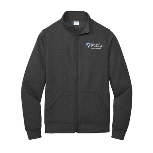 Port and Company Core Fleece Cadet Full-Zip Sweatshirt -- Dark Heather Grey