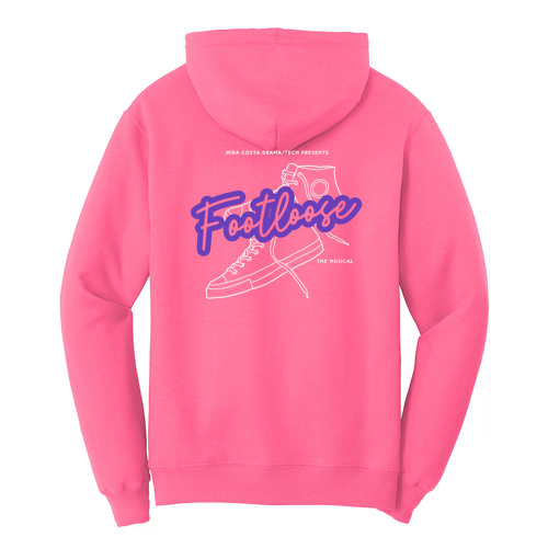 Port and Company Core Fleece Pullover Hooded Sweatshirt -- Neon Pink