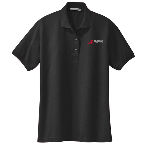 Port Authority Ladies Silk Touch Sport Shirt. -- Black