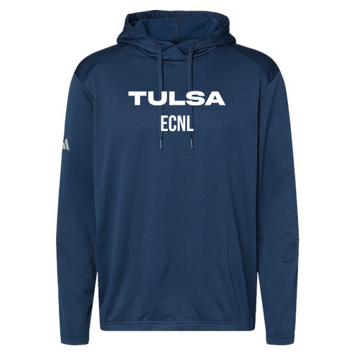 Unisex Adidas Textured Mixed Media Hooded Sweatshirt -- Collegiate Navy