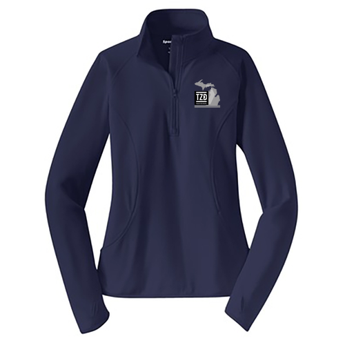 Ladies Sport Tek Sport Wick Stretch Half Zip Pullover -- True Navy