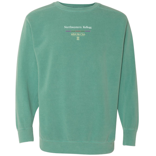 Comfort Colors Crewneck Sweatshirt -- MBA Ski Club -- Seafoam