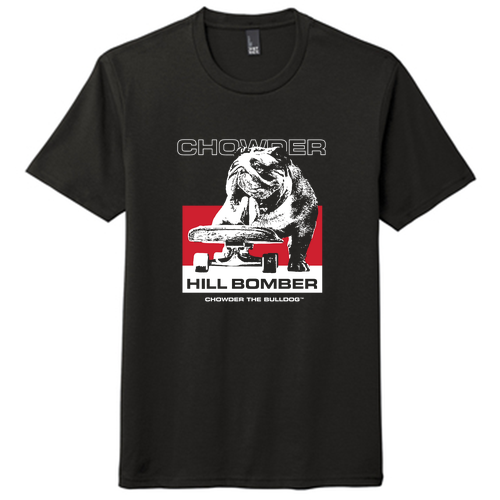 District Made Mens Perfect Tri Crew Tee -Hill Bomber Red- Black