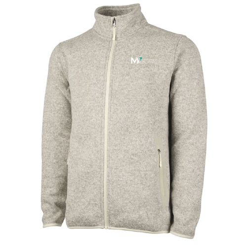 Charles River Mens Heathered Fleece Jacket -- Oatmeal Heather