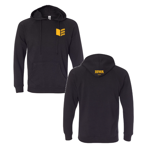 Independent Trading Unisx Special Blend Raglan Hooded Sweatshirt -- Black