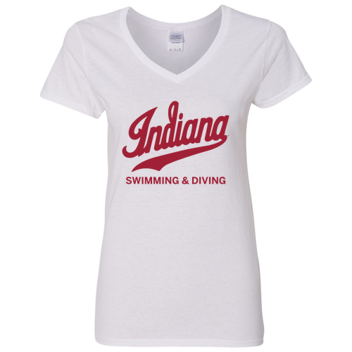 Gildan Heavy Cotton Ladies' V-Neck Tee -- White