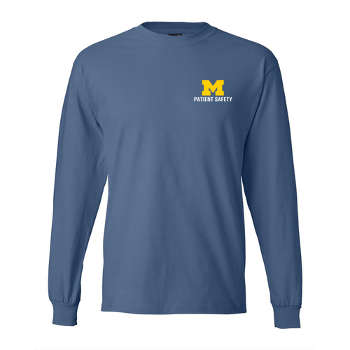 Hanes Beefy T Longsleeve T-Shirt -- Denim Blue