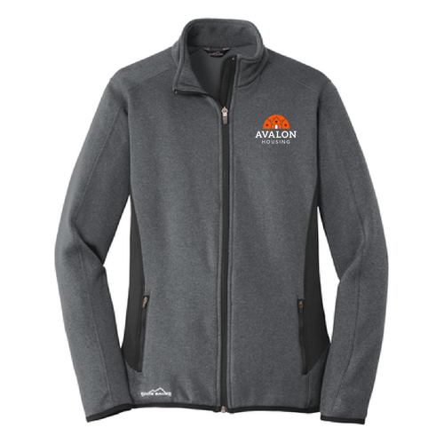 Eddie Bauer Ladies Full Zip Heather Stretch Fleece Jacket -- Dark Charcoal Heather ~$70