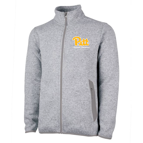 Charles River Mens Heathered Fleece Jacket -- Light Grey Heather