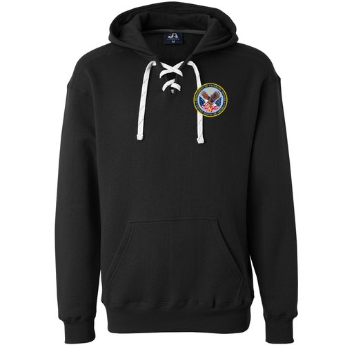 J America Sport Lace Hooded Sweatshirt -- Black