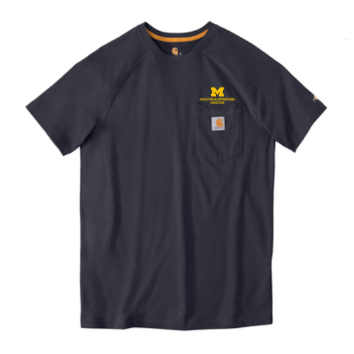Men/Unisex Carhartt Force Cotton Delmont Short Sleeve T-Shirt -- Navy, $40