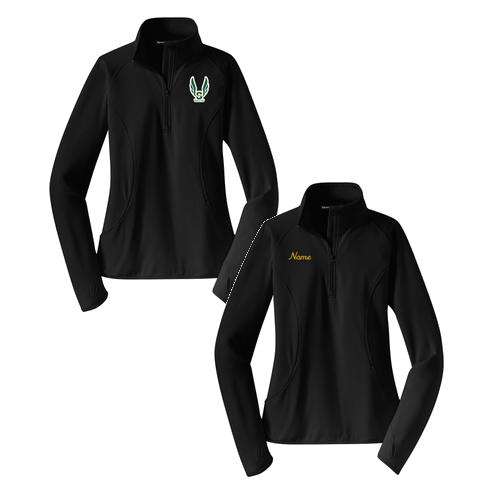 Sport Tek Ladies Half Zip Pullover -- Black