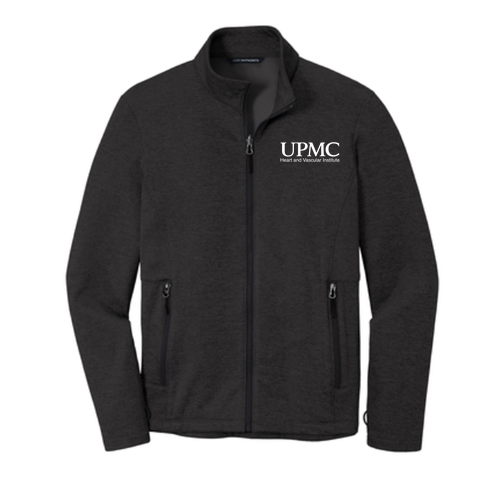 Port Authority Collective Striated Fleece Jacket -- Deep Black Heather