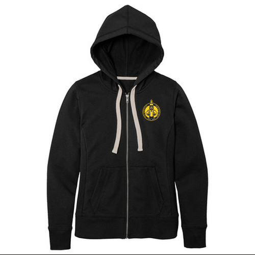 District Women's Re-Fleece Full-Zip Hoodie -- Black