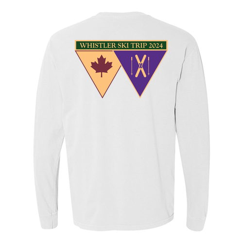 Comfort Colors Ringspun Long Sleeve Tee -- Whistler Banner -- White
