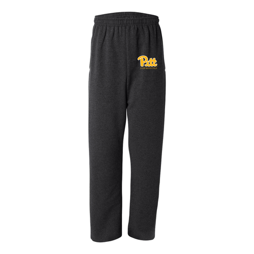 Jerzees Open Bottom Sweatpants w. Pockets -- Black Heather