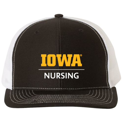 Richardson Trucker Snapback Hat -- Black/ White
