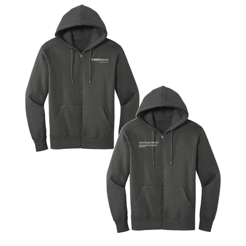 District Perfect Weight Fleece Full-Zip Hoodie -- Charcoal