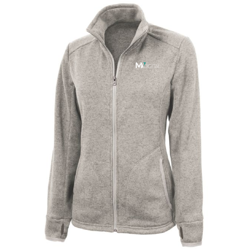 Charles River Ladies Heathered Fleece Jacket -- Oatmeal Heather