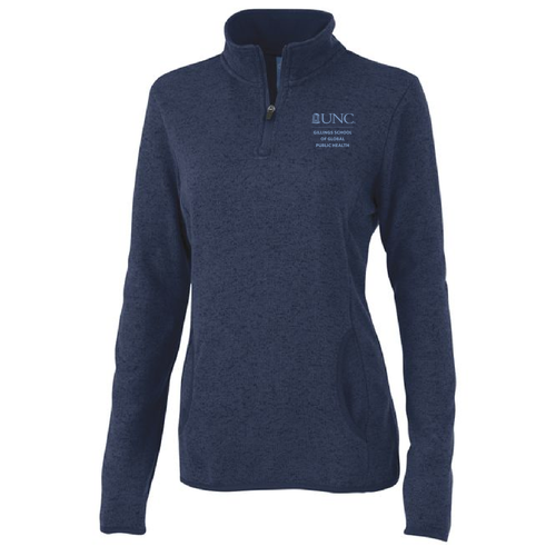Charles River Womens Heathered Fleece Pullover -- Navy Heather