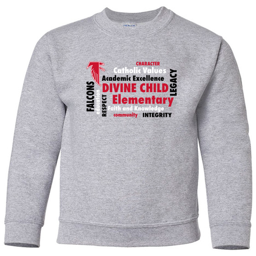 Gildan Heavy Blend Youth Crew Neck Sweatshirt -- Sport Grey