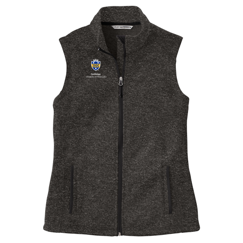 Port Authority Ladies Sweater Fleece Vest -- Black Heather
