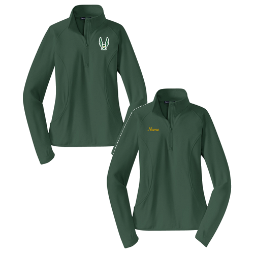 Sport Tek Ladies Half Zip Pullover -- Forest Green