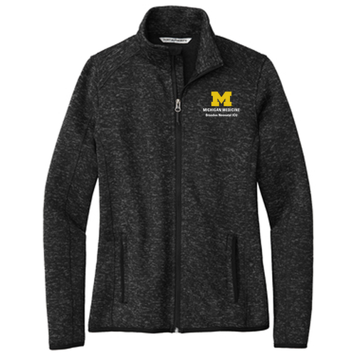 Ladies Port Authority Sweater Fleece Jacket -- Black Heather