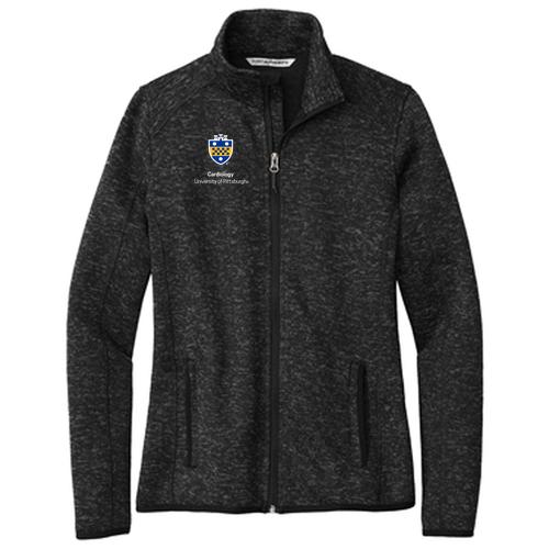 Port Authority Ladies Sweater Fleece Jacket -- Black Heather