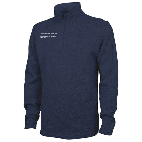 Charles River Mens Heathered Fleece Pullover -- Navy Heather
