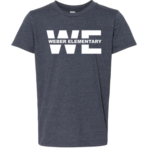 DONATION SHIRT Youth Bella Canvas Heather CVC Short Sleeve Tee -- Heather Navy