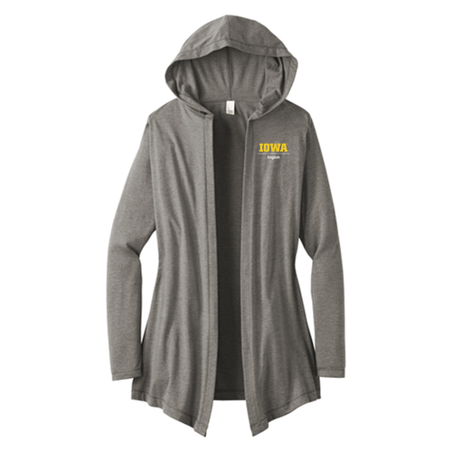 District Womens Perfect Tri Hooded Cardigan -- Grey Frost