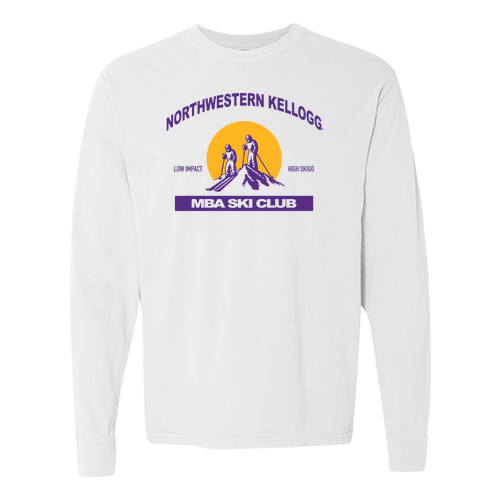 Comfort Colors Ringspun Long Sleeve Tee -- Sun Mountain -- White