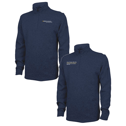Charles River Mens Heathered Fleece Pullover -- Navy Heather