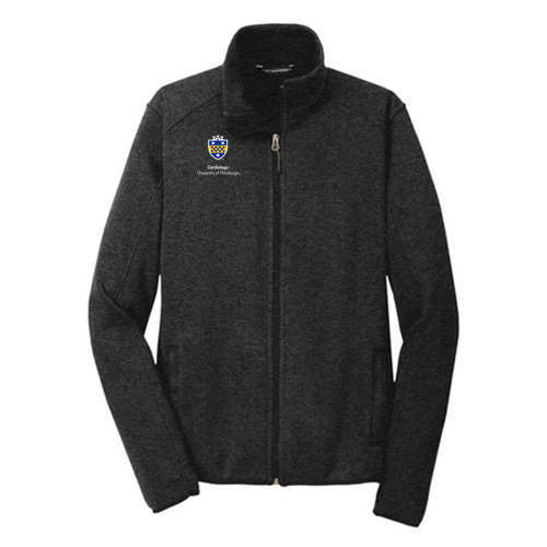 Port Authority Sweater Fleece Jacket -- Black Heather