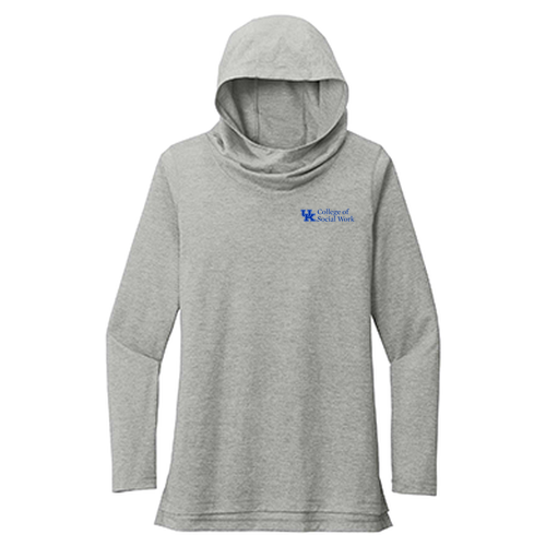 Sport-Tek Ladies PosiCharge Tri-Blend Wicking Long Sleeve Hoodie -- Light Grey Heather