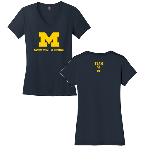 Team 51 - Ladies District Made Soft Perfect Weight V-Neck Tee -- New Navy