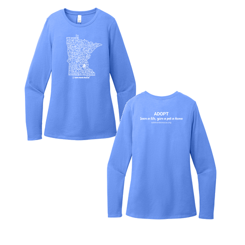 District Women's Perfect Blend CVC Long Sleeve Tee Heathered Royal: Novelty Design