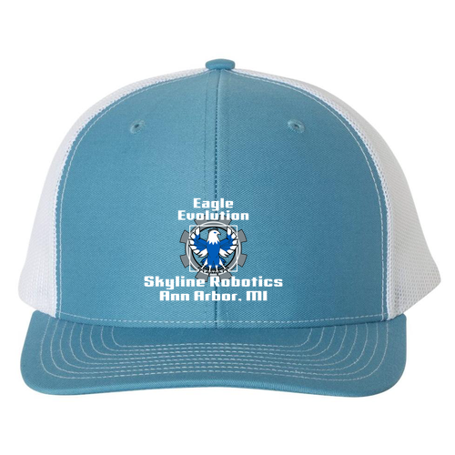 Richardson Trucker Snapback Hat -- Columbia Blue / White