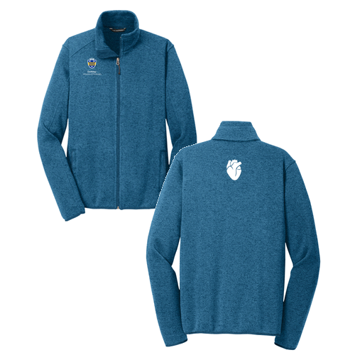 Port Authority Sweater Fleece Jacket -- Medium Blue Heather